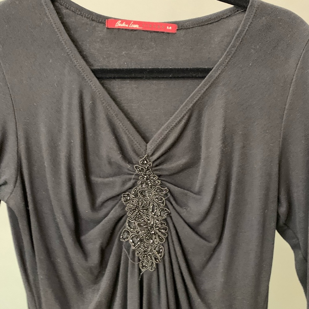 Black dressy top 3/4 sleeve knit